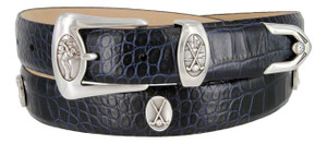 Birmingham Genuine Full-Grain Cowhide Leather Designer Dress Golf Conchos Belt 1-1/8"(30mm) Wide